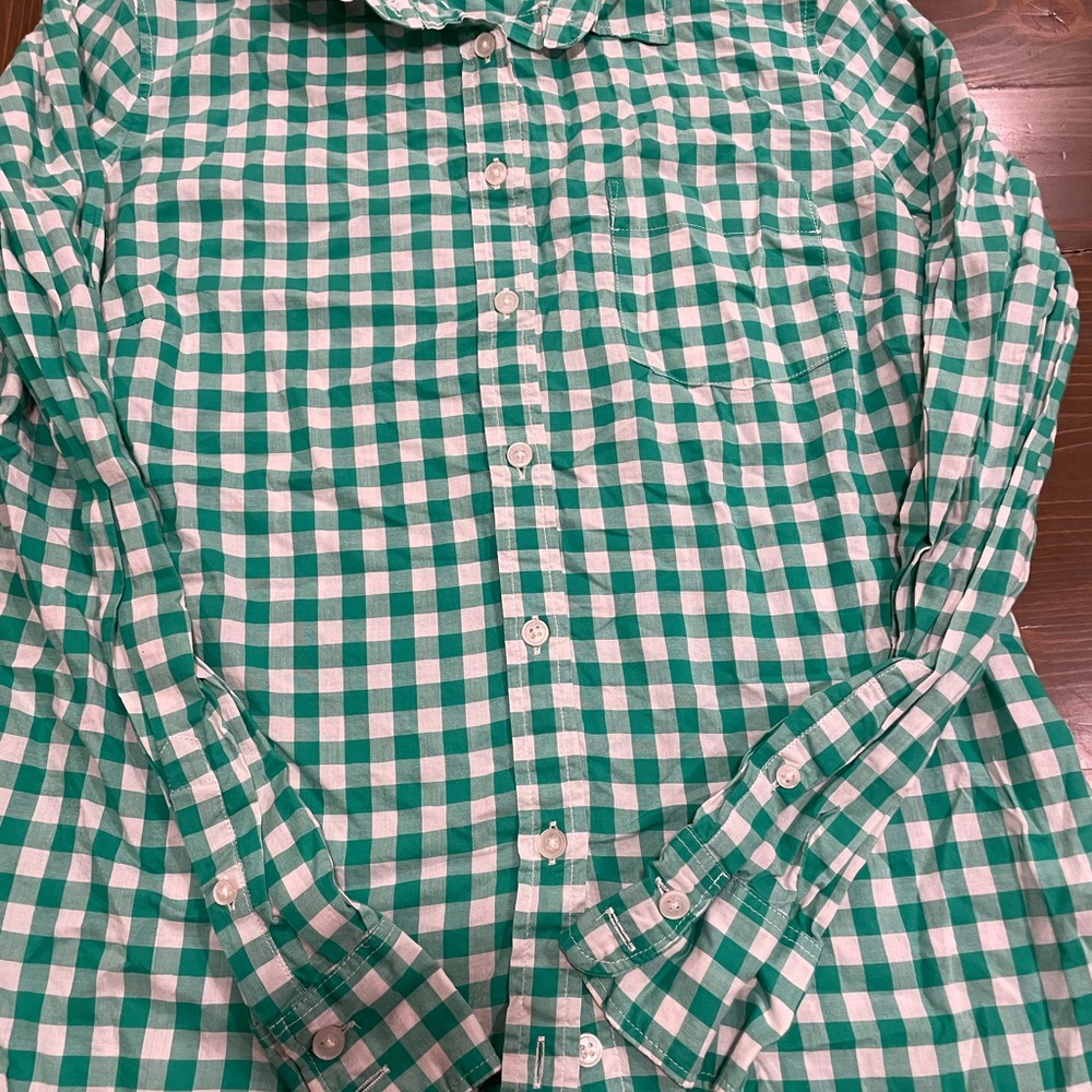 J.Crew green, gingham, longsleeve, button-down size medium women’s